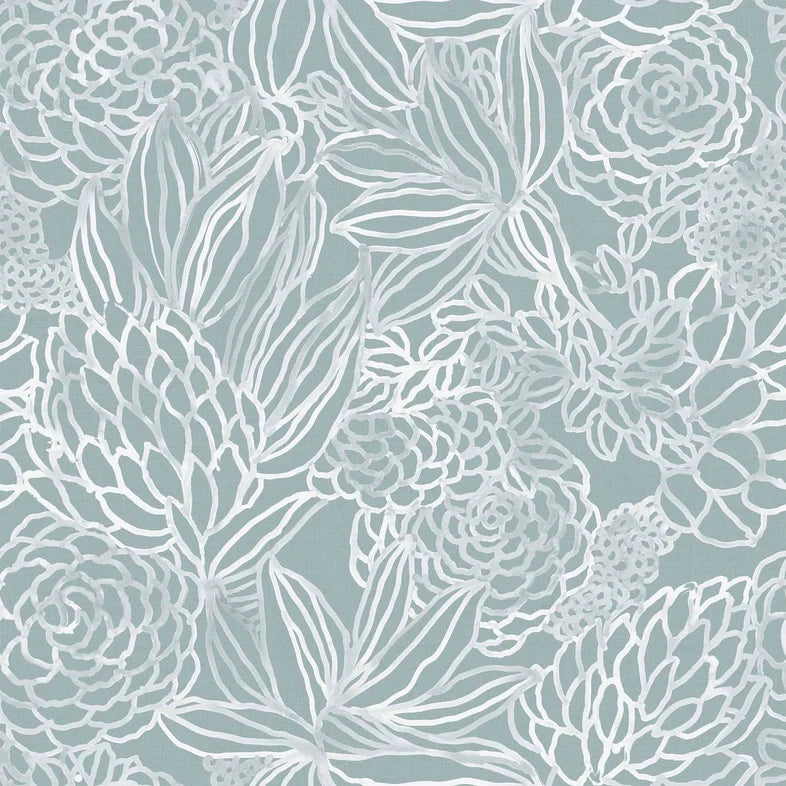 Elstow Duck Egg Wide-Width Wallpaper