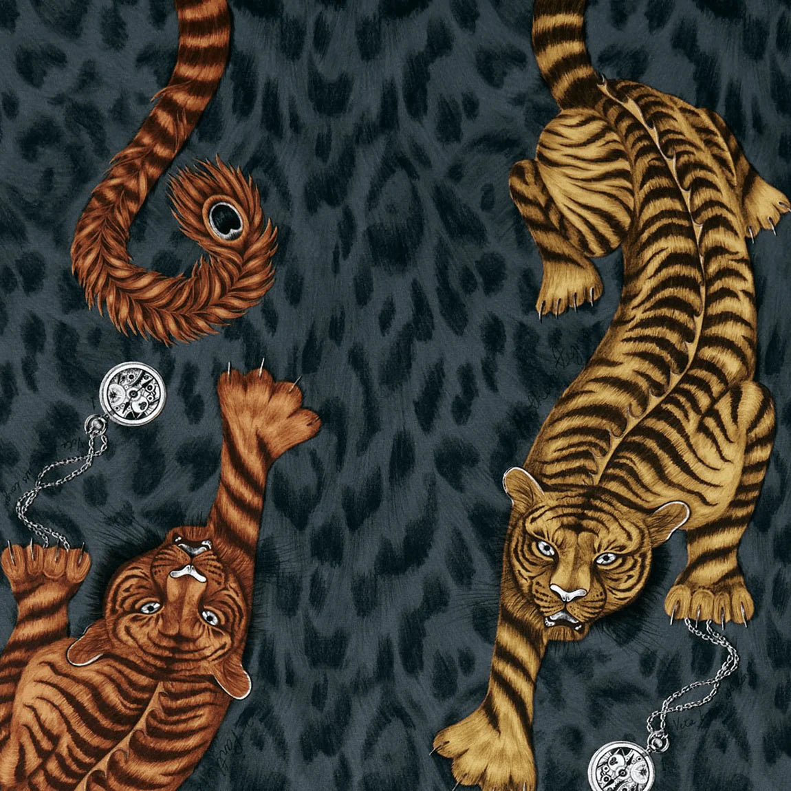 Tigris Cotton Satin Fabric - Black - Emma J Shipley