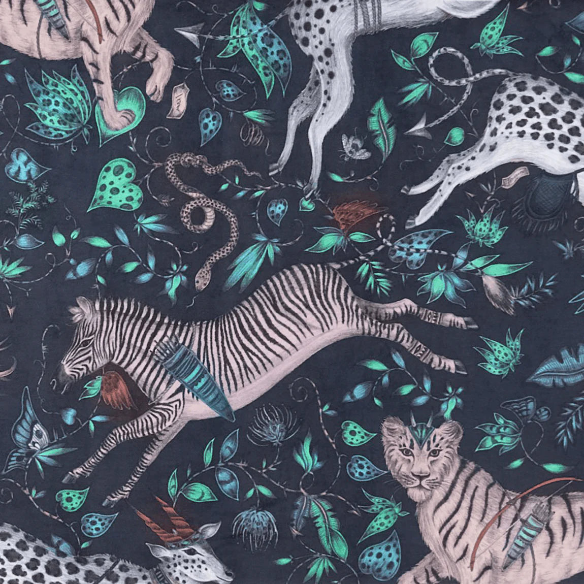 Protea Velvet Fabric - Teal - Emma J Shipley