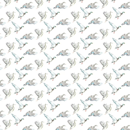 Flying Ducks Linen Fabric