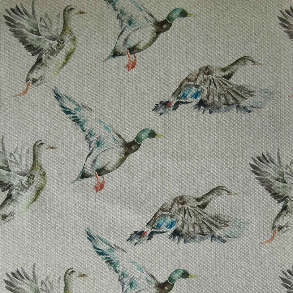 Flying Ducks Linen Fabric