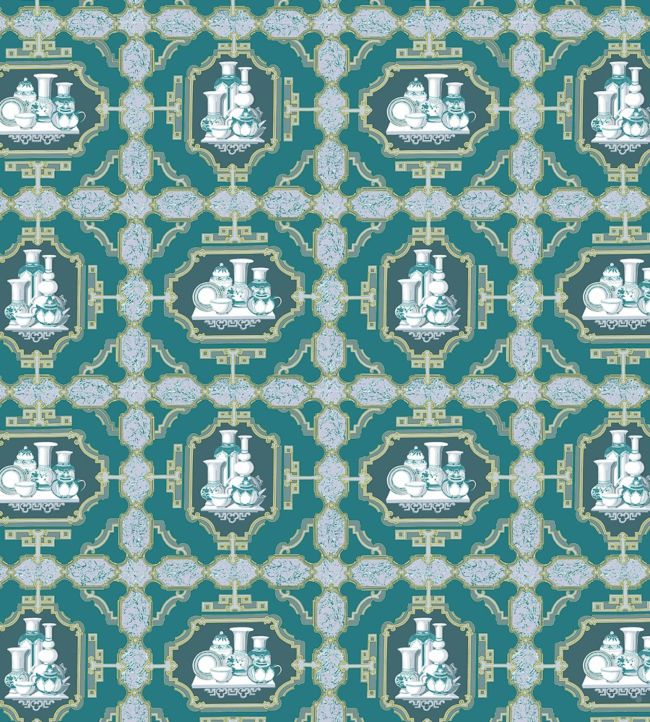 Porcelanas Fabric - Teal - Gaston y Daniela