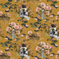 Geisha Floral Wallpaper - Ochre - Paoletti