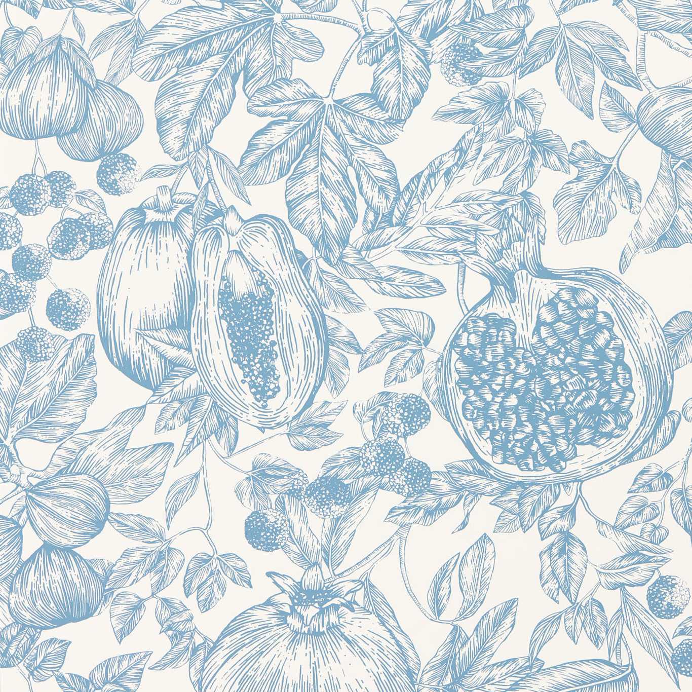 Melograno Wallpaper - Celestial/Fig Blossom