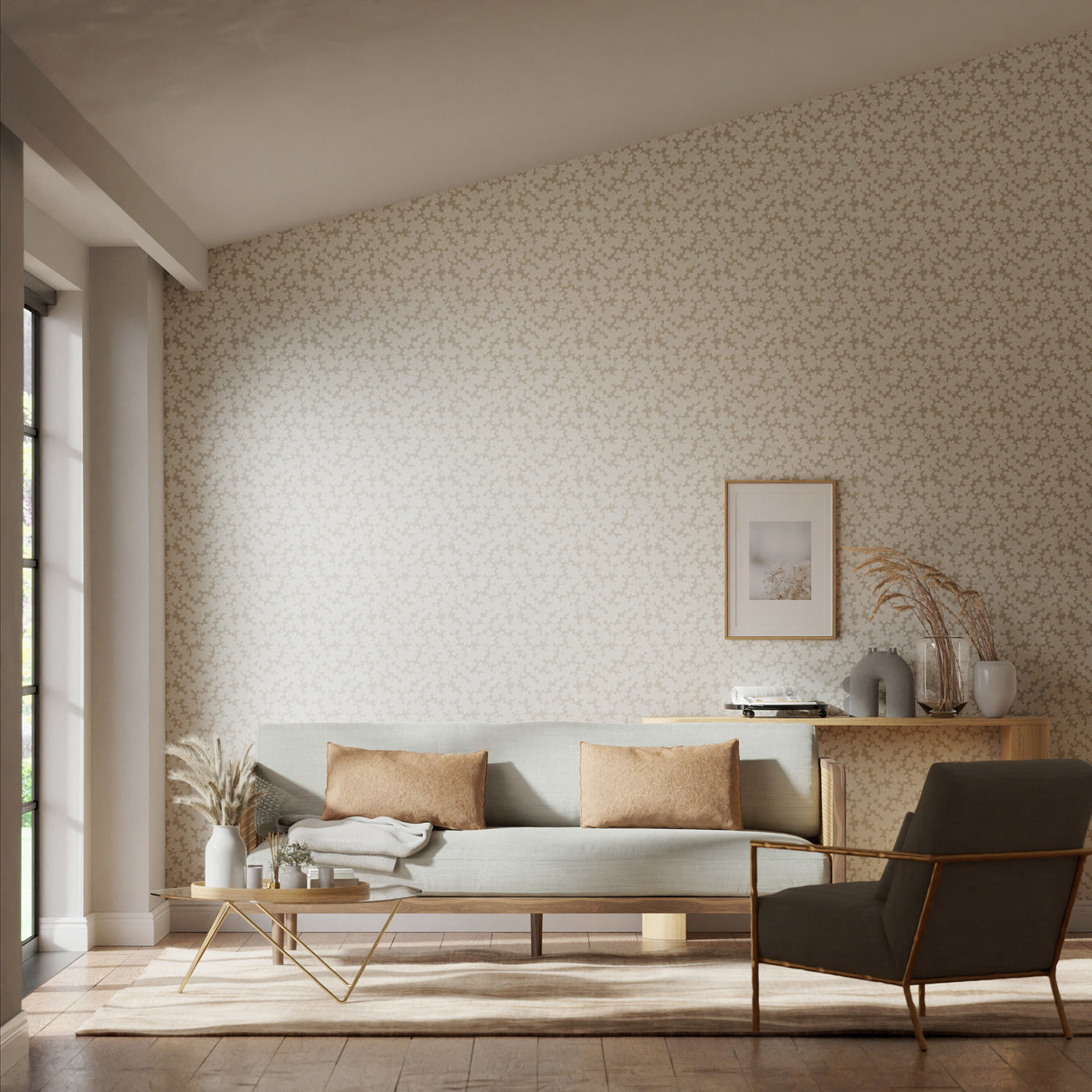 Zori Room Wallpaper - Shiitake/Fig Blossom