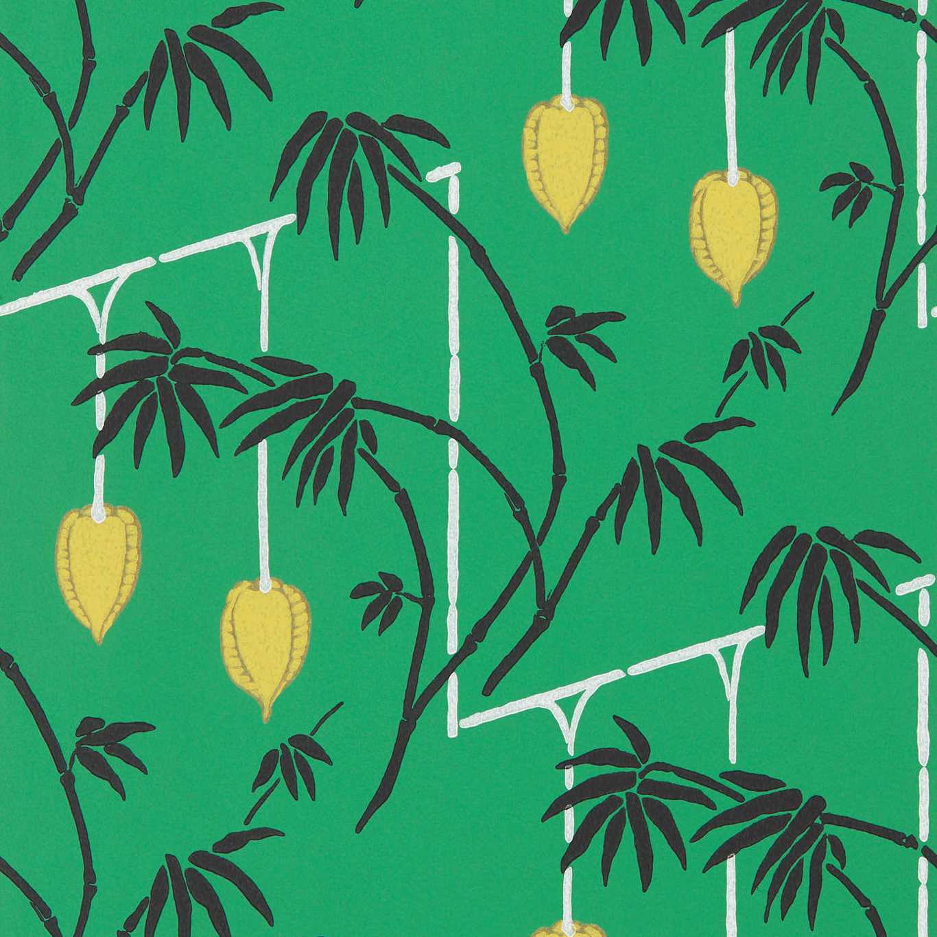 Kimiko Wallpaper - Bottle Green/Chartreuse