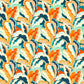 Calathea Fabric - Azul/Onsen/French Ochre/Paprika