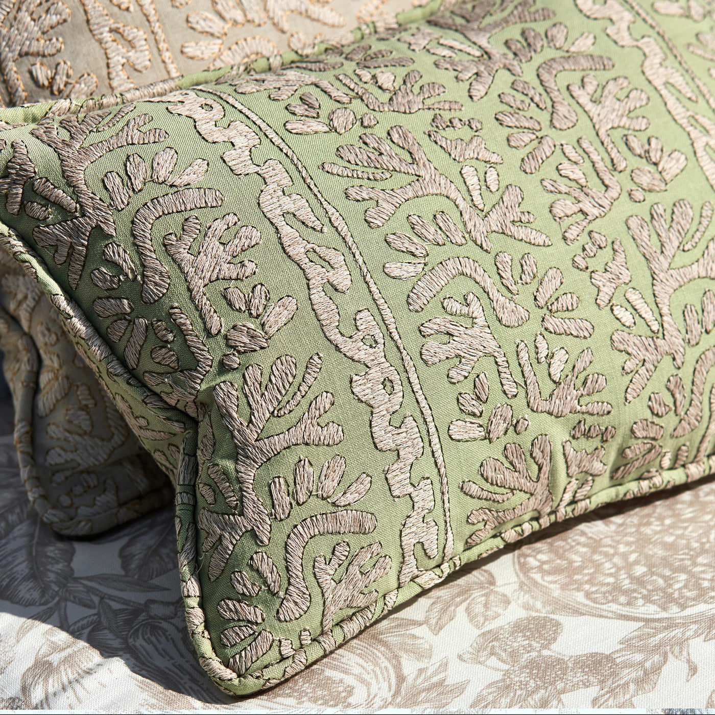 Khorol Room Fabric - Sage/Shiitake