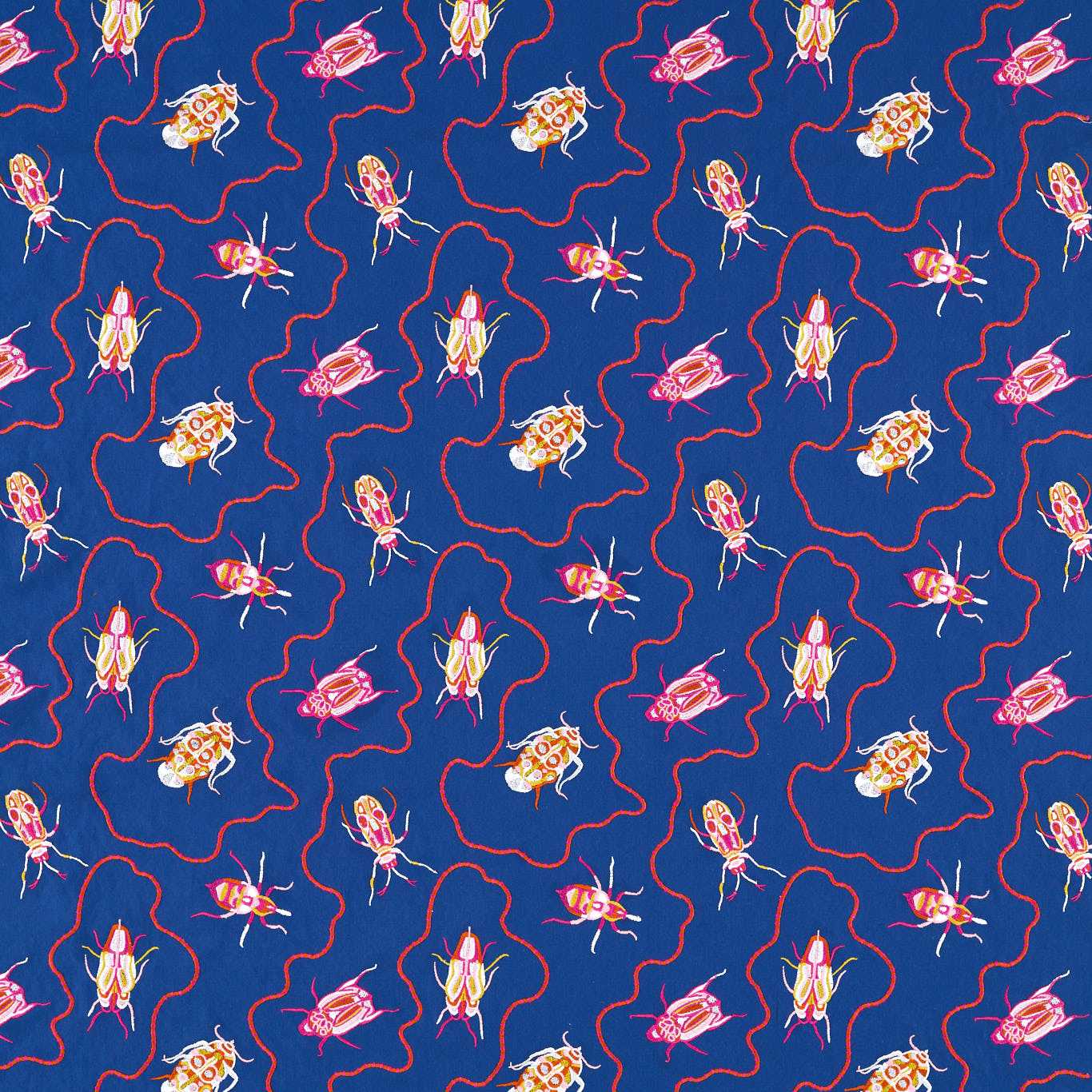 Jewel Beetles Fabric - Lapis