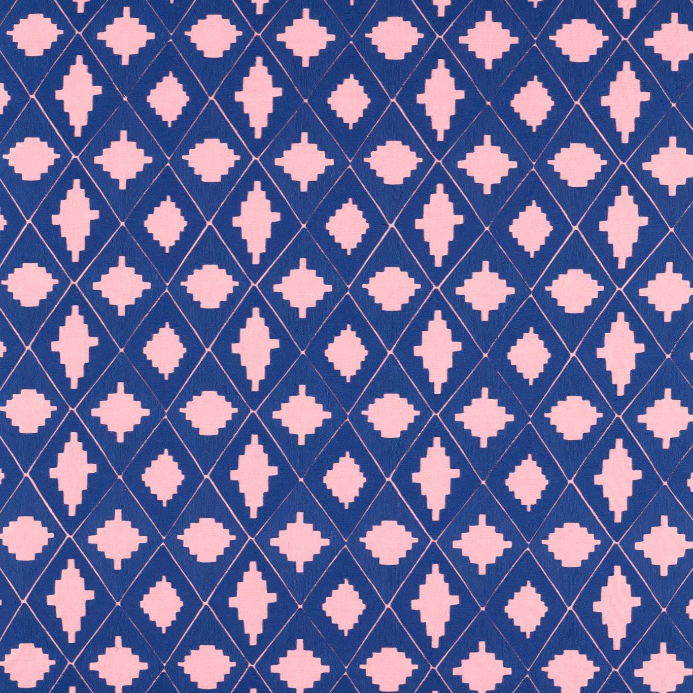 Garden Terrace Fabric - Lapis/Rose