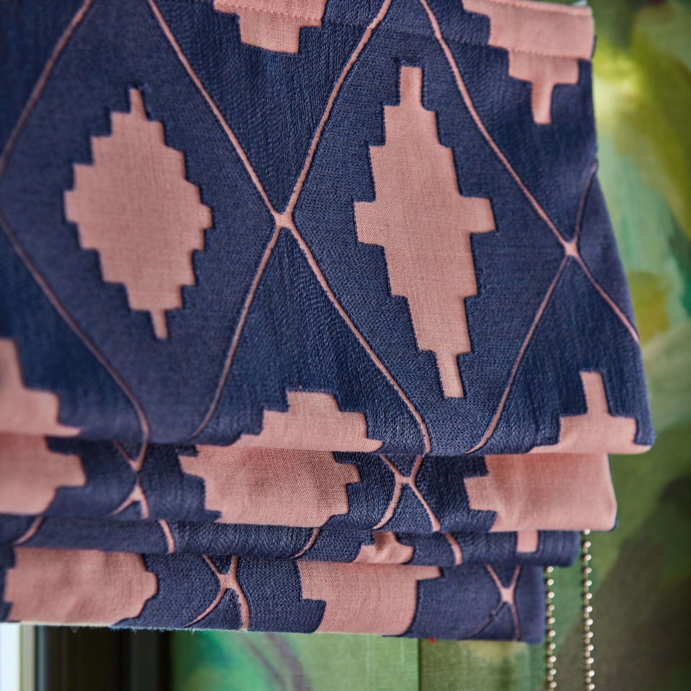 Garden Terrace Room Fabric - Lapis/Rose