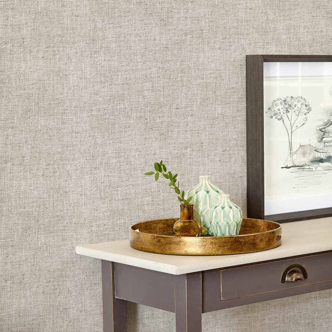 Helmsley Oatmeal Wide-Width Room Wallpaper