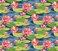 Waterlily Wallpaper - Midnight Rouge - Ohpopsi