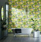 Waterlily Wallpaper - Charcoal & Mustard - Ohpopsi