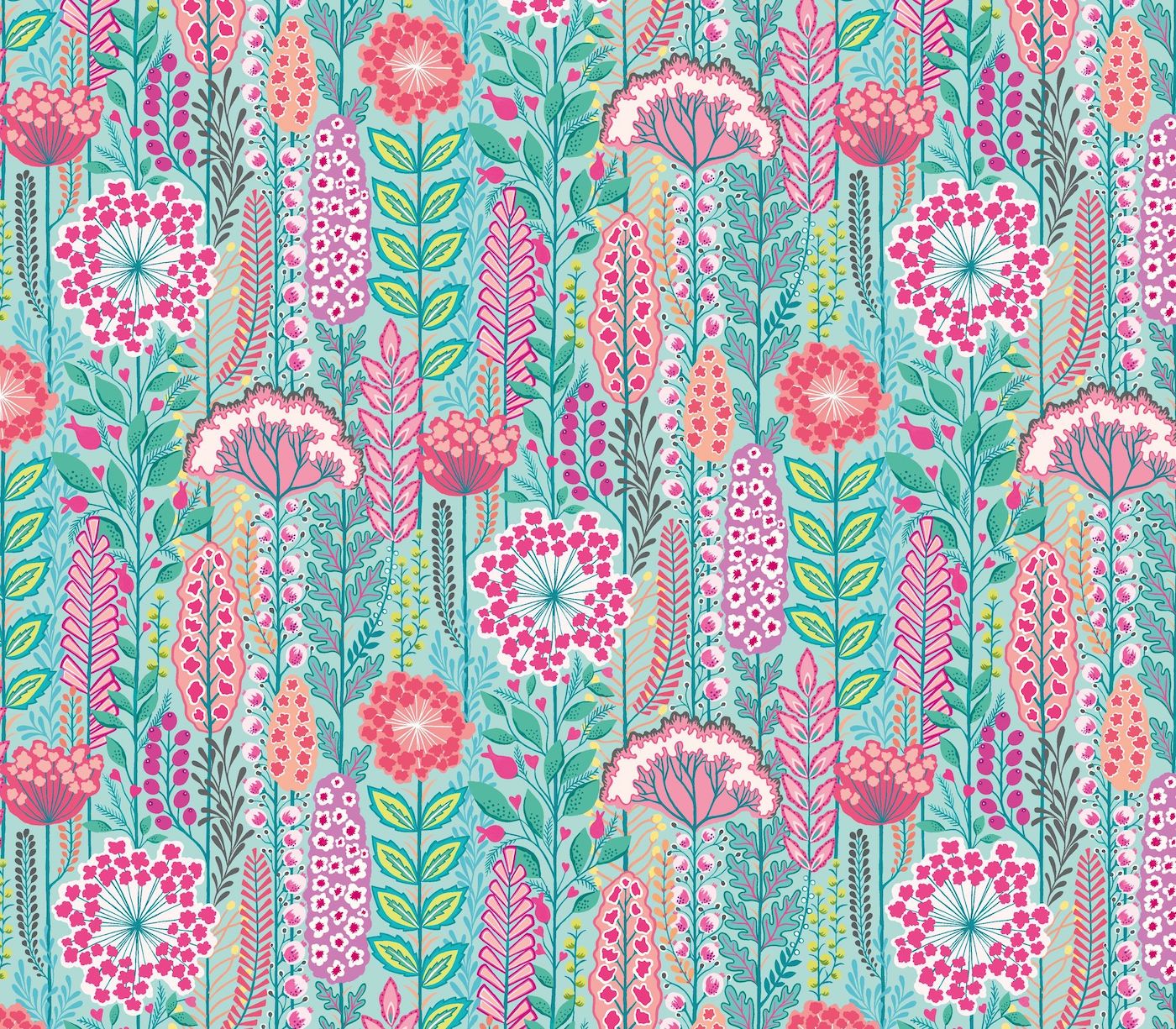 Seedheads Wallpaper - Raspberry Sky - Ohpopsi