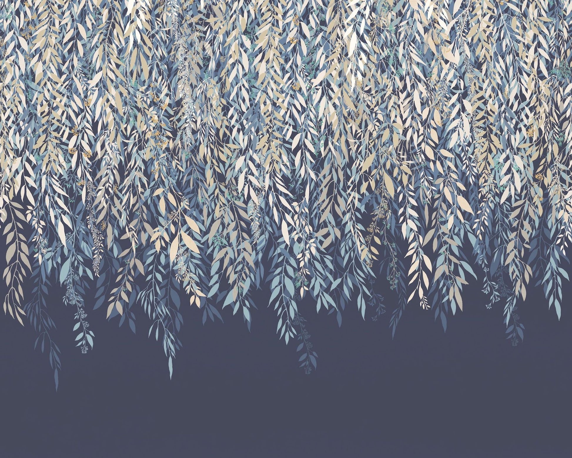 Cascading Willow Wallpaper - Midnight - Ohpopsi