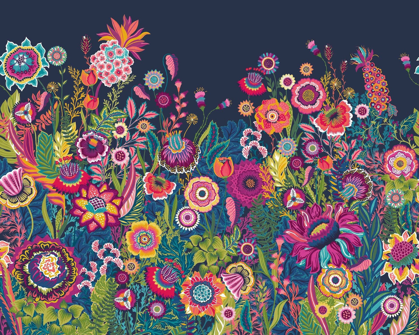 Bloom Wallpaper - Indigo - Ohpopsi