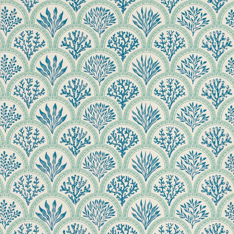 Coralli Wallpaper - Blue - Jane Churchill