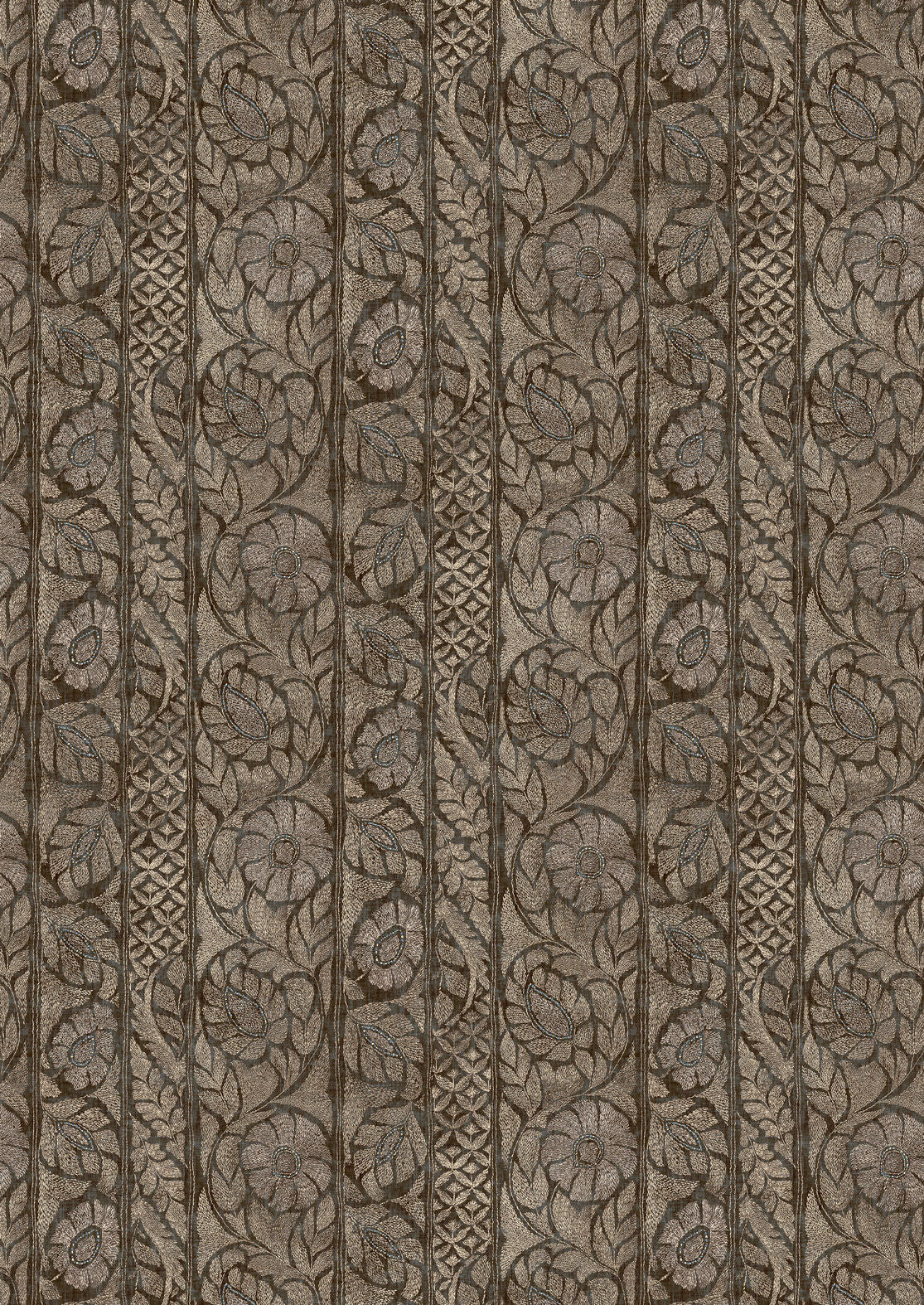 Kashmiri Turkish Coffee Fabric - Lewis & Wo