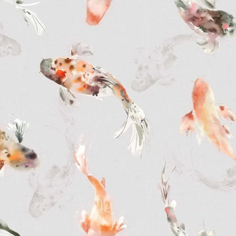 Koi Carp Carp Amber Wide-Width Wallpaper