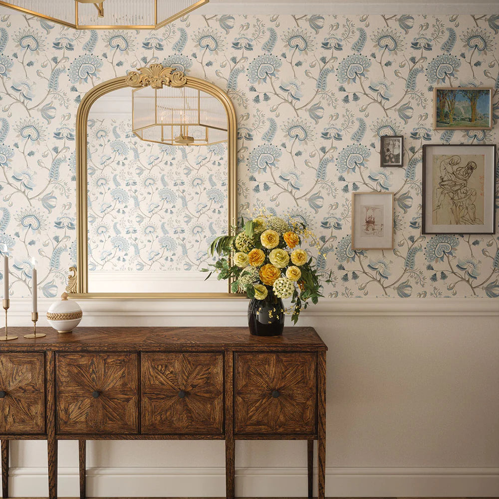 Beaumont Plain Wallpaper in Ecru - Lucie Annabel