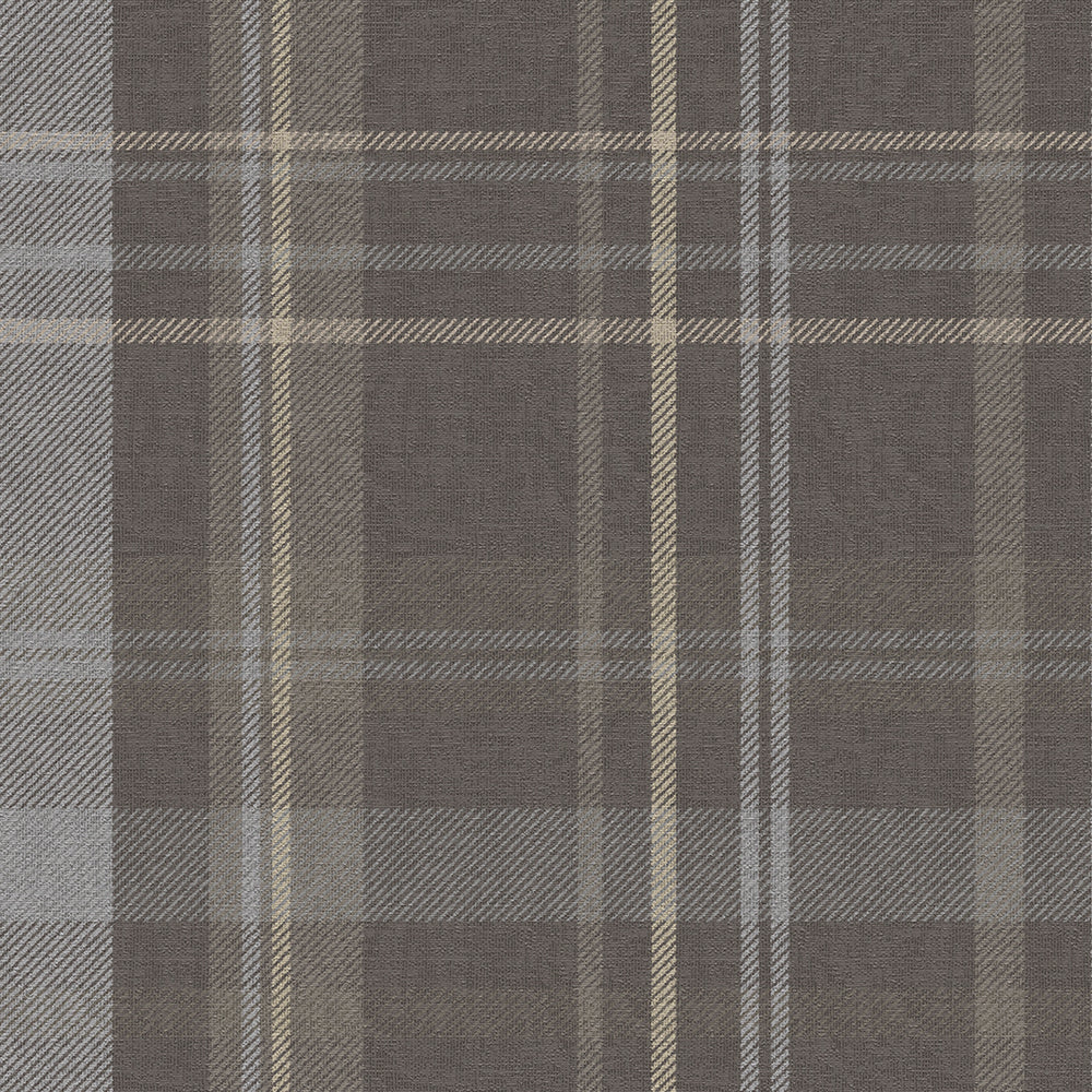 Heritage Tartan Wallpaper in Earl Blue and Vintage Cream on Earl Grey - Lucie Annabel