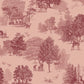 Toile De Jouy Wallpaper in Red Berry - Lucie Annabel