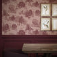 Toile De Jouy Wallpaper in Red Berry - Lucie Annabel