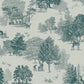 Toile De Jouy Wallpaper in Deep Teal - Lucie Annabel