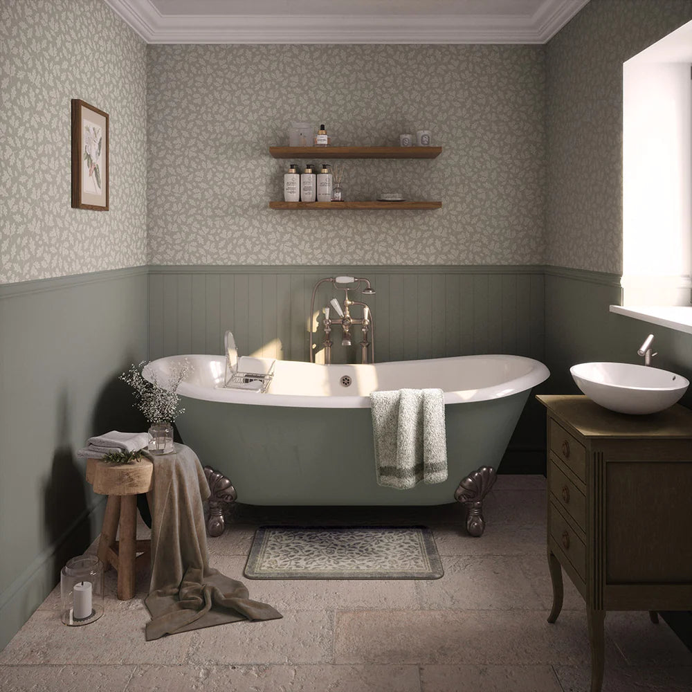 Mighty Oak Wallpaper in Sage Green - Lucie Annabel