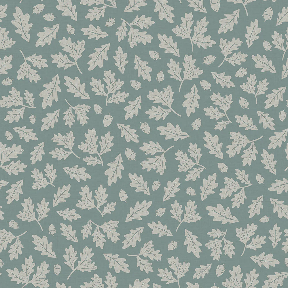 Mighty Oak Wallpaper in Steel Blue - Lucie Annabel