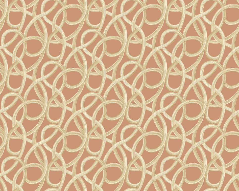 Twisted Geo Wallpaper - Ginger - Ohpopsi