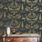 Dipped - Moonlight Wallpaper - Charcoal /  Gold - The Graduate Collection