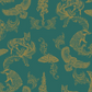 Dipped - Moonlight Wallpaper - Teal / Gold - The Graduate Collection