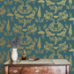 Dipped - Moonlight Wallpaper - Teal / Gold - The Graduate Collection