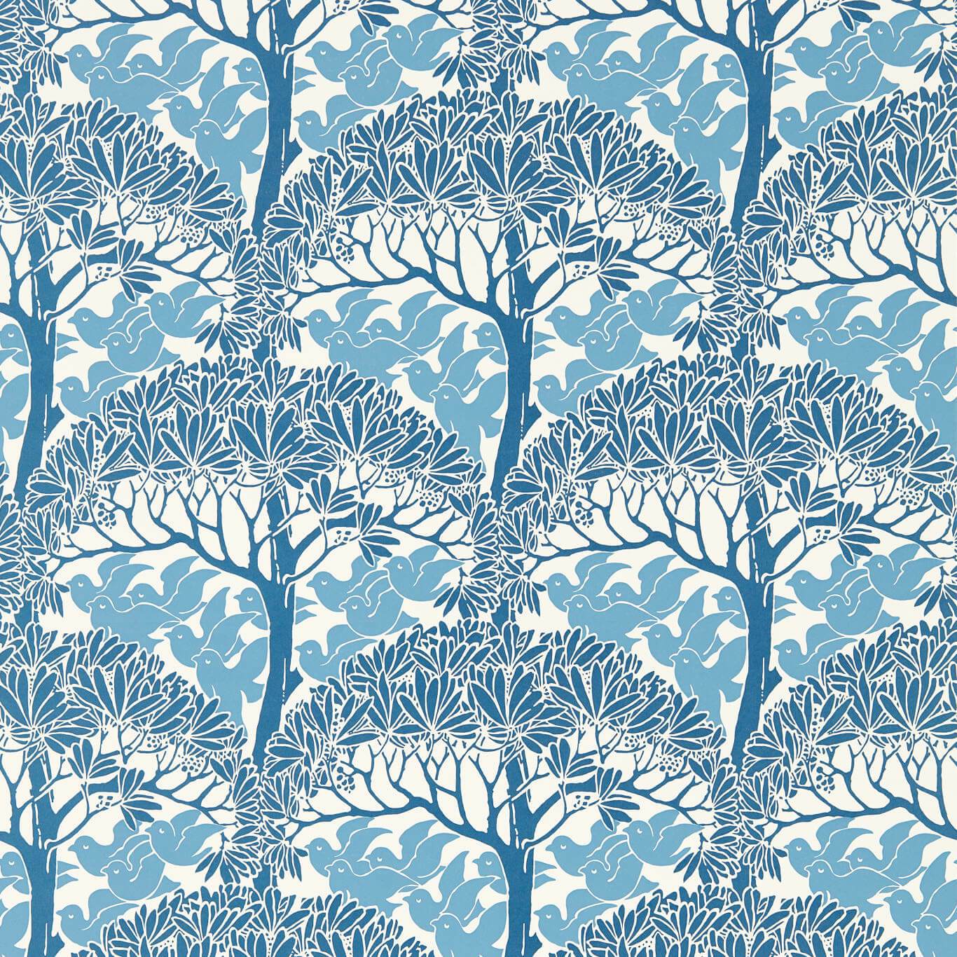 The Savaric Wallpaper - Blue - Bedford Park
