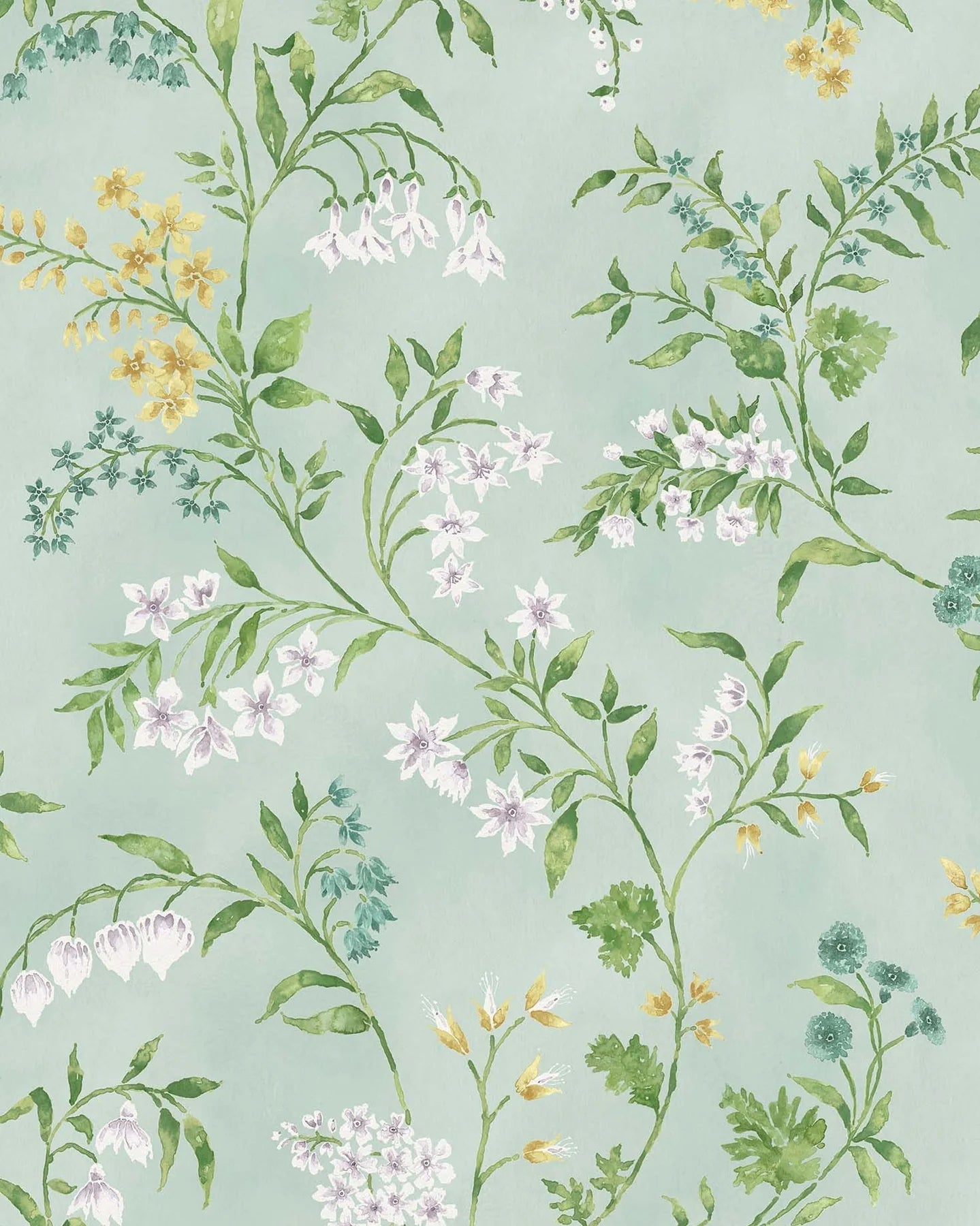 Almora Wallpaper	- Teal - Nina Campbell