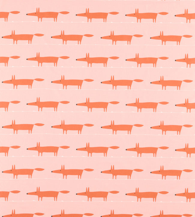 Midi Fox Fabric - Milkshake / Rose