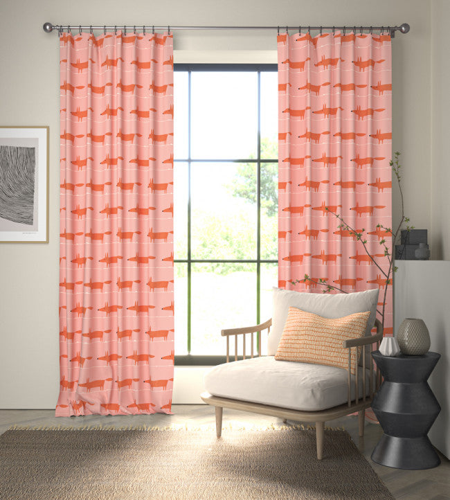 Midi Fox Room Fabric - Milkshake / Rose