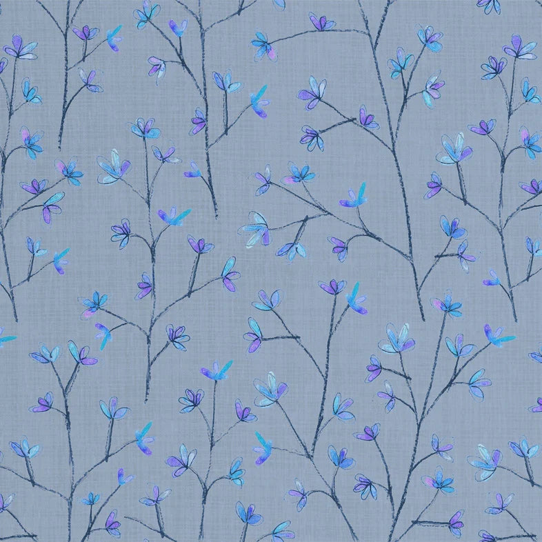 Ophelia Bluebell Wide-Width Wallpaper