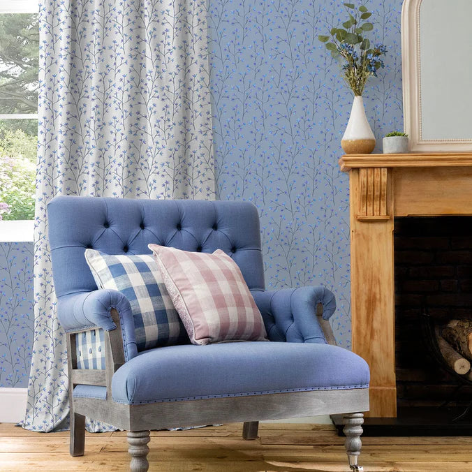 Ophelia Bluebell Wide-Width Room Wallpaper