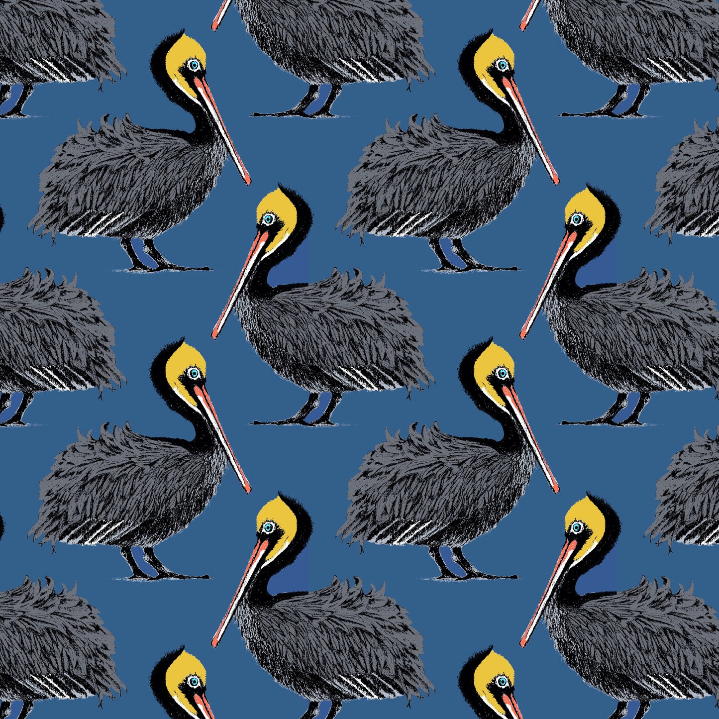 Pelican Fabric - Harbour Blue - Petronella Hall