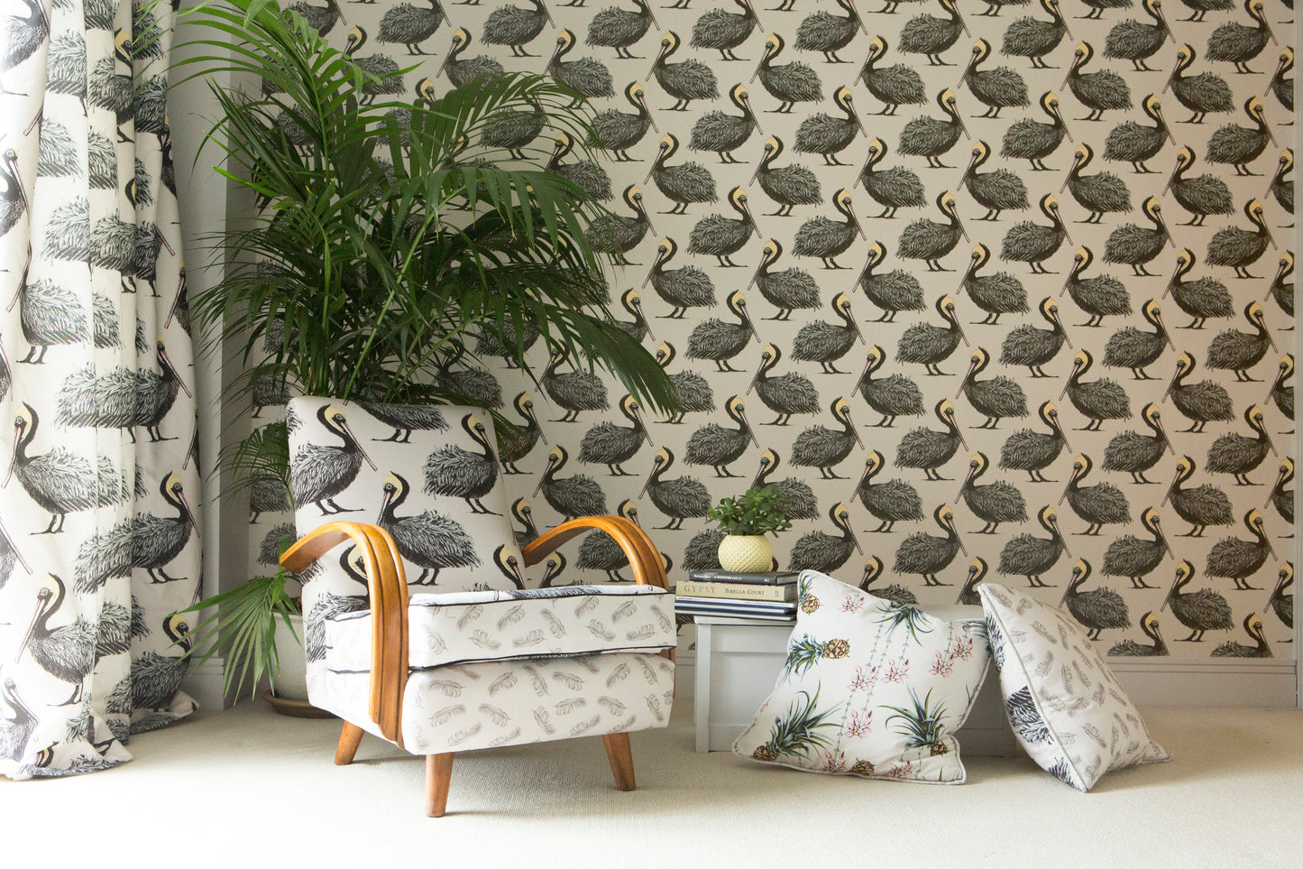 Pelican Wallpaper - Taupe - Petronella Hall