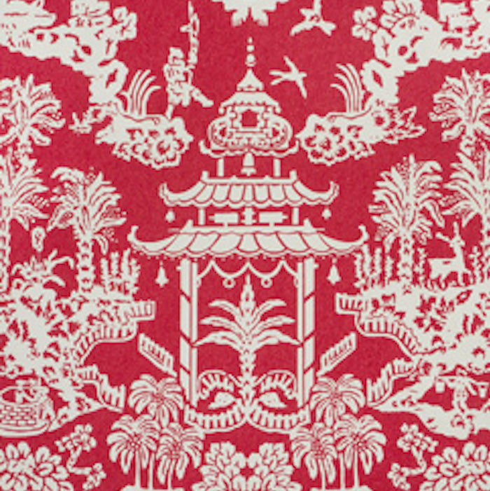 Lhasa Paper Red Wallpaper - Brunschwig & Fils