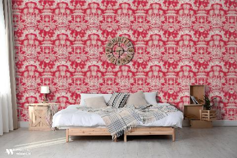 Lhasa Paper Red Wallpaper - Brunschwig & Fils