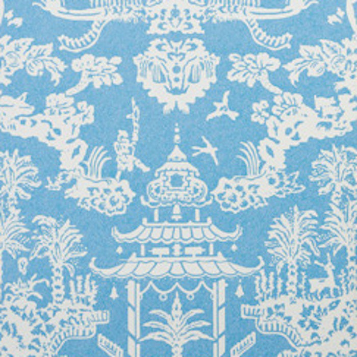 Lhasa Paper Aqua Wallpaper - Brunschwig & Fils