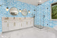 Lhasa Paper Aqua Wallpaper - Brunschwig & Fils