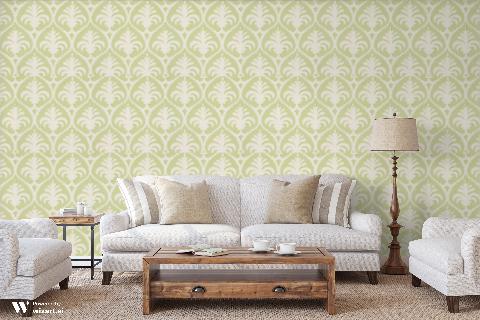 Palmette Green Wallpaper - Brunschwig & Fils