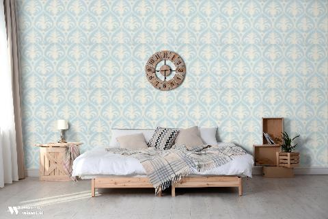 Palmette Aqua Wallpaper - Brunschwig & Fils