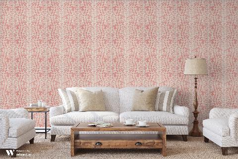 Les Touches Red Wallpaper - Brunschwig & Fils